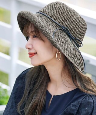 Tiaclasse ナチュラルな風合いのアンダリミックスクロシェハット ブラウン