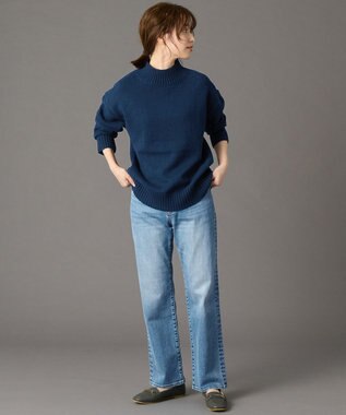 ANY 【洗濯機可/ウエストゴム/ストレッチ】ストレートデニムパンツ フェードインディゴ