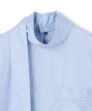 uncrave ブロードクロス ボウタイブラウス サックス