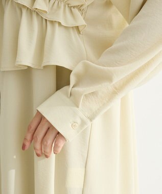 Green Parks ＳＥＴ２点フリルビスチェ＋シャツワンピース Light Khaki