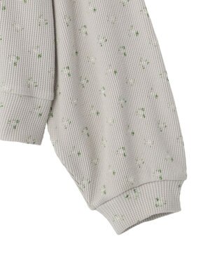 earth music&ecology 【予約】【綿100％】ダブルジップワッフルカーディガン フラワー