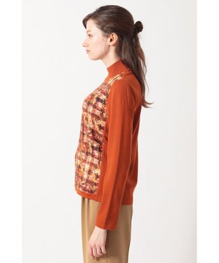 DAKS リバティプリント コンビハイネックプルオーバー グリーン