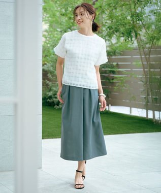 J.PRESS LADIES L 【洗える】Crispyツイル クロップド パンツ ダルグリーン系