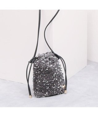 UNBILLION カシュカシュ cachecache / スパンコール巾着ミニショルダーバッグ
