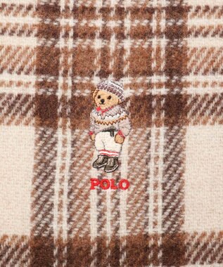AURORA 【 POLO RALPH LAUREN（ポロ ラルフ ローレン） 】 Polo ベア チェック フリンジ ウール マフラー クリーム