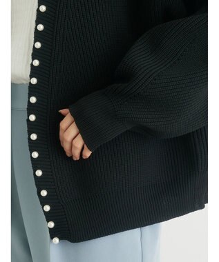 Green Parks ・ＥＬＥＮＣＡＲＥ　ＤＵＥ　パールツキトッパーカーデ Black