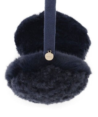 MOONBAT FURLA(フルラ)ファーMix コンパクト イヤマフ 無地 ネイビーブルー