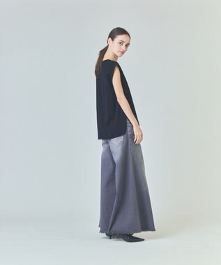 GRACE CONTINENTAL バックロゴ刺繍ノースリーブ ブラック