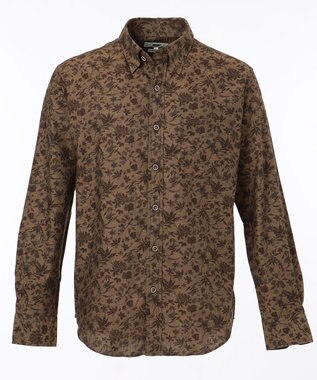 JOSEPH ABBOUD 【キングサイズ】JC花柄プリント　シャツ ダークブラウン系6