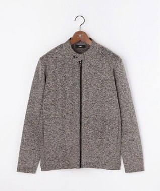 JOSEPH ABBOUD 【イタリア糸使用・伸縮性】マルチカラームリネ ニットブルゾン ダークブラウン系