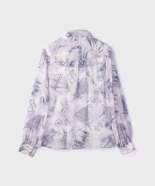 GRACE CONTINENTAL スカ－フタイブラウス ラベンダー