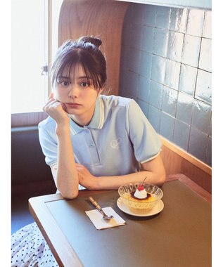 earth music&ecology ハートロゴ刺繍ポロ Blue