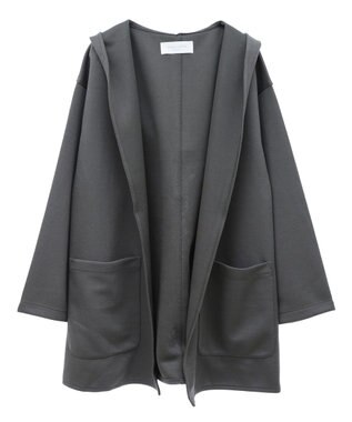 Green Parks ポンチフード付きカットカーディガン Ecru