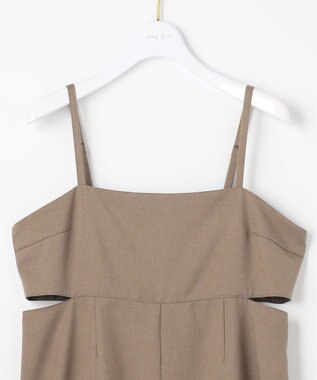 ANY SIS L 【洗える・2SET】カットデザインスタイルアップ ワンピース×ニット モカ×アイボリー