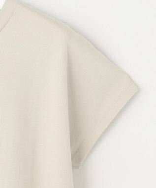 UNFILO 【UVケア/接触冷感】汗ジミ防止 撥水ロゴT グレージュ地×白ロゴ