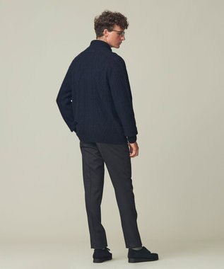 J.PRESS MEN 【Cash Lamb's Wool】ケーブルニット カーディガン ネイビー系