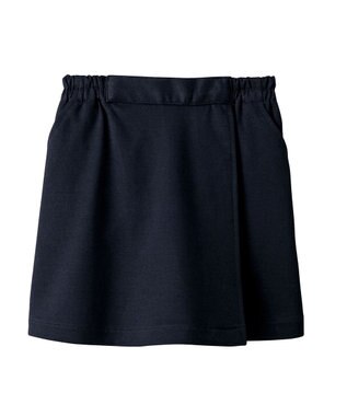 MIKI HOUSE HOT BISCUITS 【90-130cm】綿素材の巻きスカート風キュロットスカート 紺