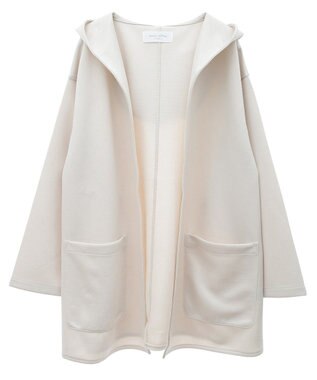 Green Parks ポンチフード付きカットカーディガン Ecru