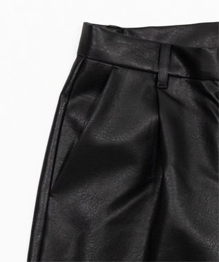 WEGO PUタックワイドトラウザー ブラック