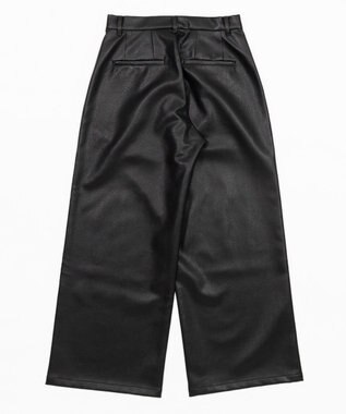 WEGO PUタックワイドトラウザー ブラック