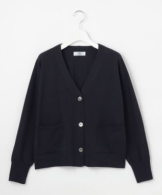 J.PRESS LADIES L 【洗える】Cotton Acetate ドルマンスリーブ カーディガン ネイビー系