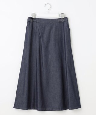 J.PRESS LADIES 【洗える】ライトデニム フレアー スカート ネイビー系