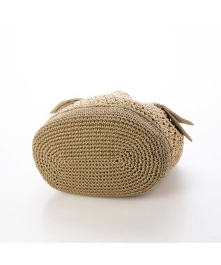 UNBILLION カシュカシュ cachecache / 下がりリボン切替編みトート ベージュ