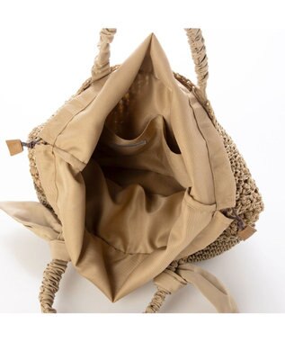 UNBILLION カシュカシュ cachecache / 下がりリボン切替編みトート ベージュ