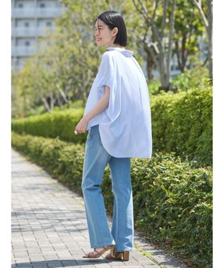 AMERICAN HOLIC サラックールフレンチスリーブシャツ Stripe Ivory