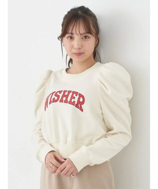 earth music&ecology ウラケロゴ短丈プルオーバー Ivory