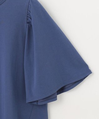 ANY SIS 【UVケア】プレーティングジャージー フレアスリーブ カットソー ダルブルー