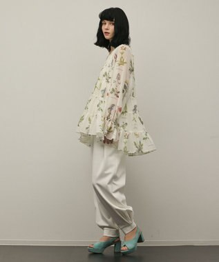 GRACE CONTINENTAL ボタニカルプリントチュニックトップ キナリ