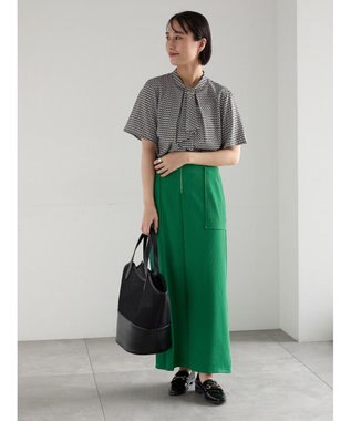 Te chichi フロントZIPトリコットタイトスカート グリーン