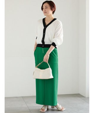 Te chichi フロントZIPトリコットタイトスカート グリーン