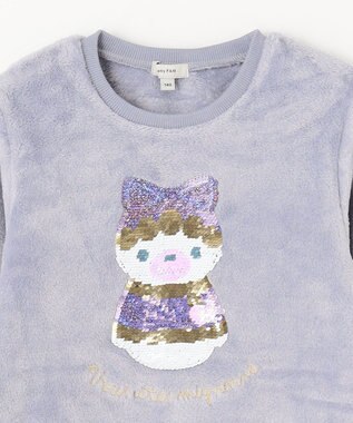 ANY KIDS 両面 フリース スパンコール トレーナー サックスブルー×雪だるま