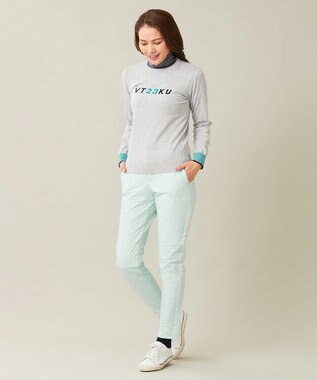 23区GOLF 【WOMEN】ロゴニット 着回しOK 動きやすさ◎ 厚すぎないからロングシーズン着用できる ライトグレー系