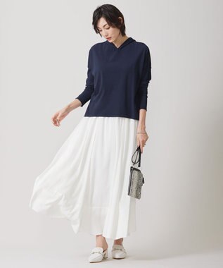 ICB 【洗える】レーヨンシルクローン フレアスカート オフホワイト系