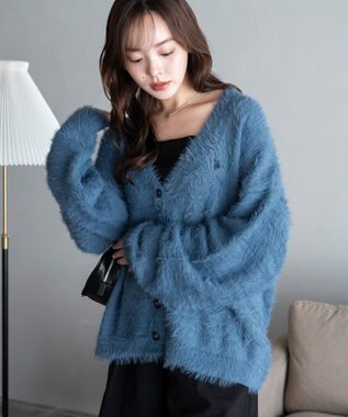 WEGO 【25年秋冬新作/WEB限定】別注USPOLOシャギーニットカーデ ブルーその他