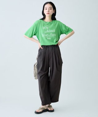 ANY シアーネップロゴＴシャツ グリーン