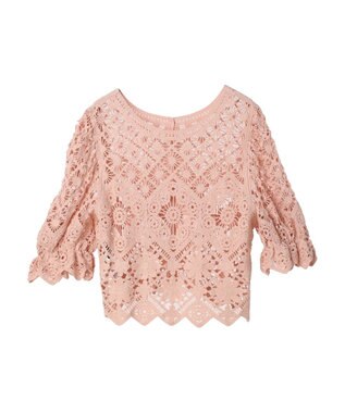 Green Parks ・ＳＵＧＡＲ　ＳＰＯＯＮ　２ｗａｙクロシェカーディガン Pink