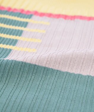 COQ CONCORD カラーブロックリブニット イエロー