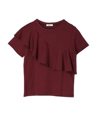 earth music&ecology フロントフリルプルオーバー Bordeaux