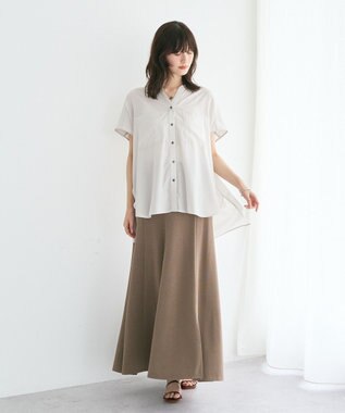 YECCA VECCA 【セットアップ可能】ポケットスキッパーシャツ Gray Beige