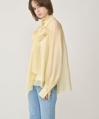 GRACE CONTINENTAL シアーボウタイブラウス イエロー