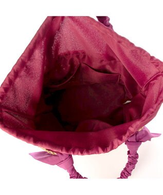 UNBILLION カシュカシュ cachecache / 下がりリボン柄編みトート ピンク