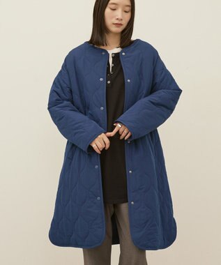 AMERICAN HOLIC あったかリバーシブルキルティングコート Navy