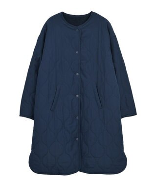 AMERICAN HOLIC あったかリバーシブルキルティングコート Navy