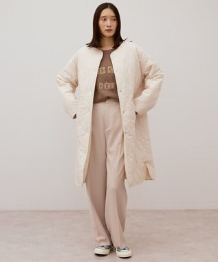 AMERICAN HOLIC あったかリバーシブルキルティングコート Off White