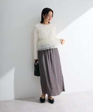 Green Parks オーガンジービスチェドッキングプルオーバー Ecru