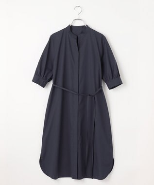 #Newans 【ANSWER for 骨格ストレート】バンドカラーシャツワンピース ネイビー系